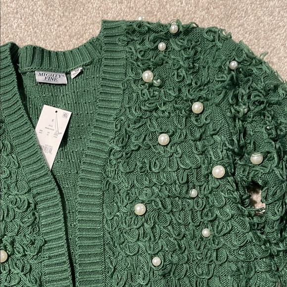 Green Pearl Embellished Sweater - Picture 2 of 5